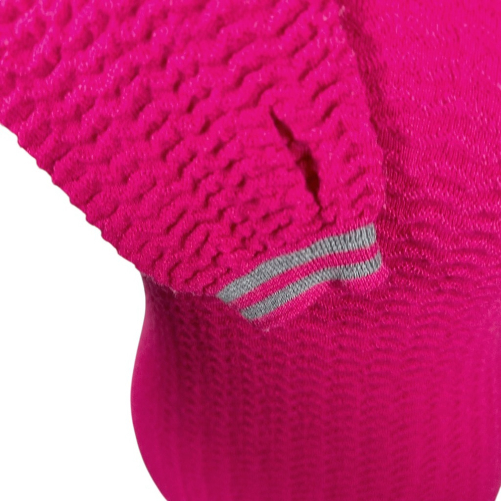Krimson Klover Hood Sweater Fuchsia Pink Wavy Knit Thumbholes Preppy Cozy Size S - Picture 7 of 11